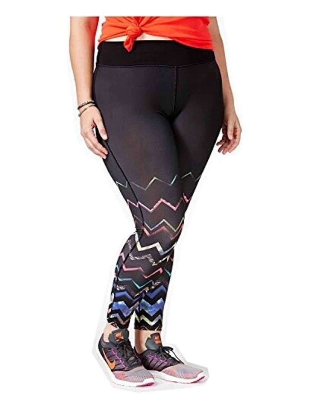 Material Girl Womens Plus Size Chevron Print Leggings Size 1X